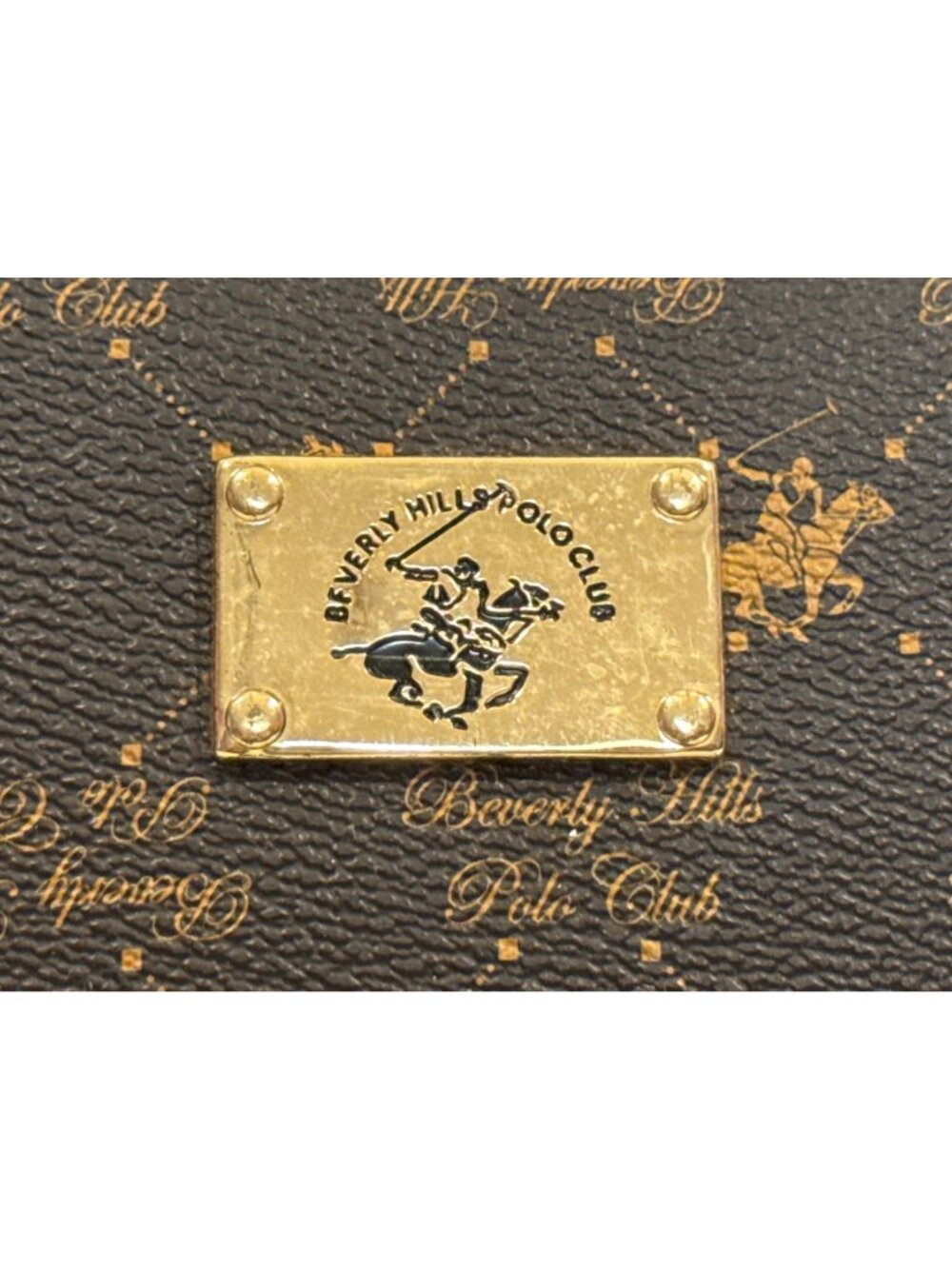 Beverly Hills Polo Club Womens Zip-Around Wallet Black/Gold Faux Leather Wristle - Picture 3 of 8